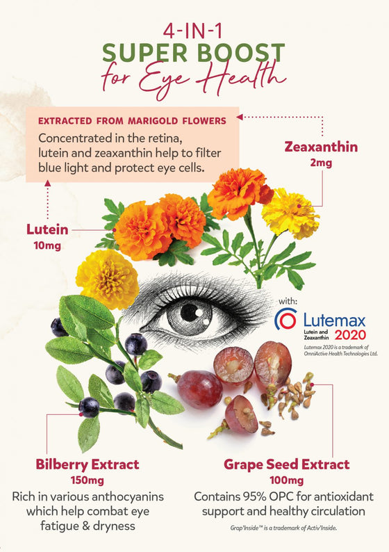 SpringHealth EyeMAX® Mixed Botanical Drink with Lutein, Zeaxanthin, Bilberry & Grape Seed (30 sticks)